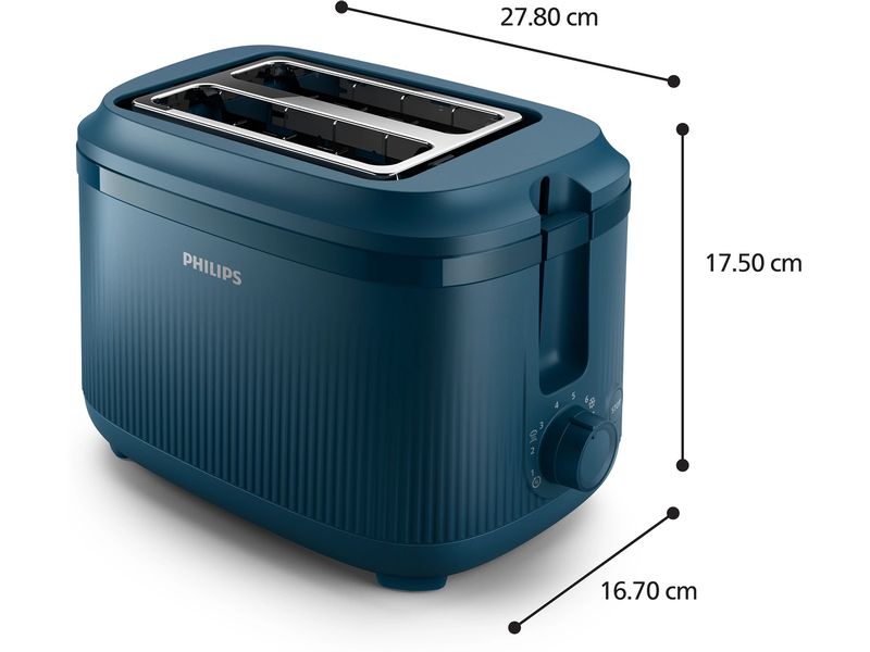 Philips Toaster 3000 Series HD2511/71 Malibu Blue Klassischer Toaster