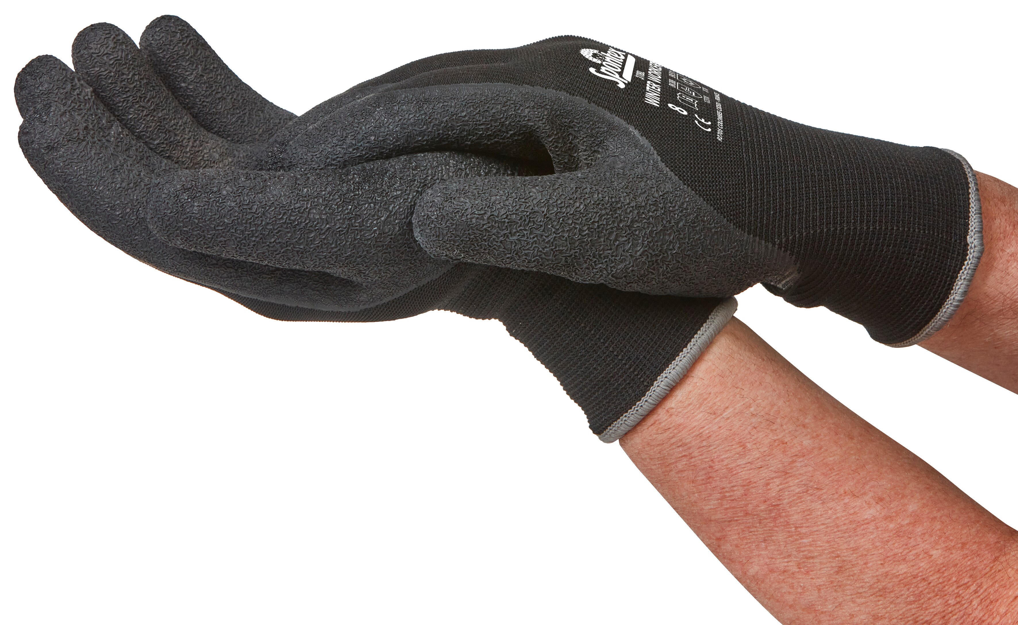 Arbeitshandschuhe Winter Worker Gr.7 - schwarz, rot, grün