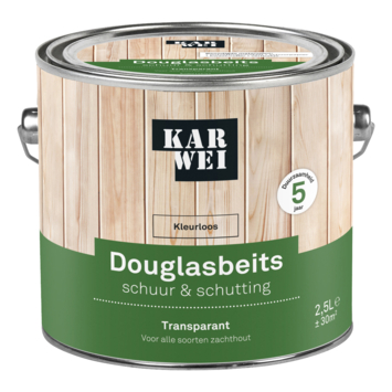 KARWEI douglasbeits Schuur & Schutting transparant kleurloos 2,5 liter