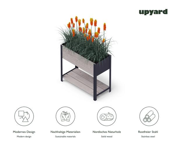 Upyard Holz-Pflanzkasten ModernBox mit Ablage,