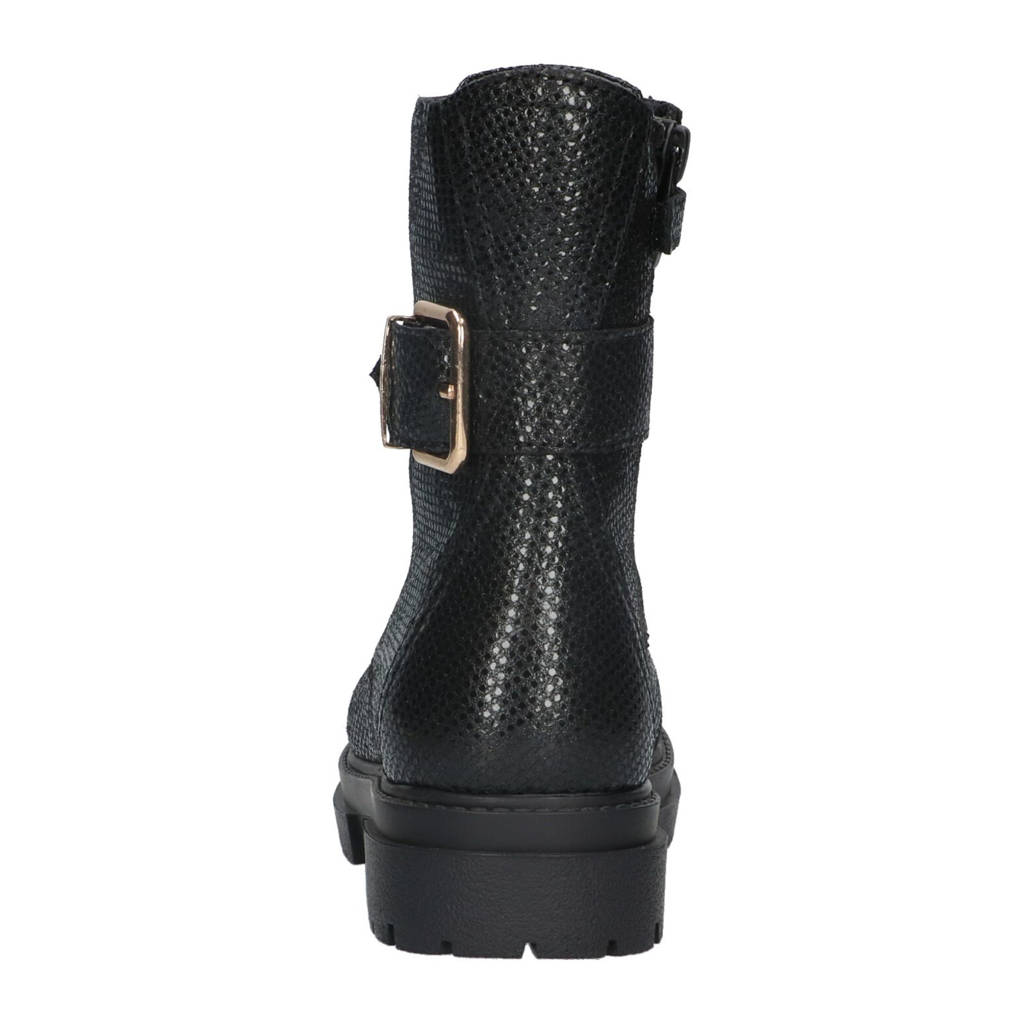 Mexx leren veterboots zwart