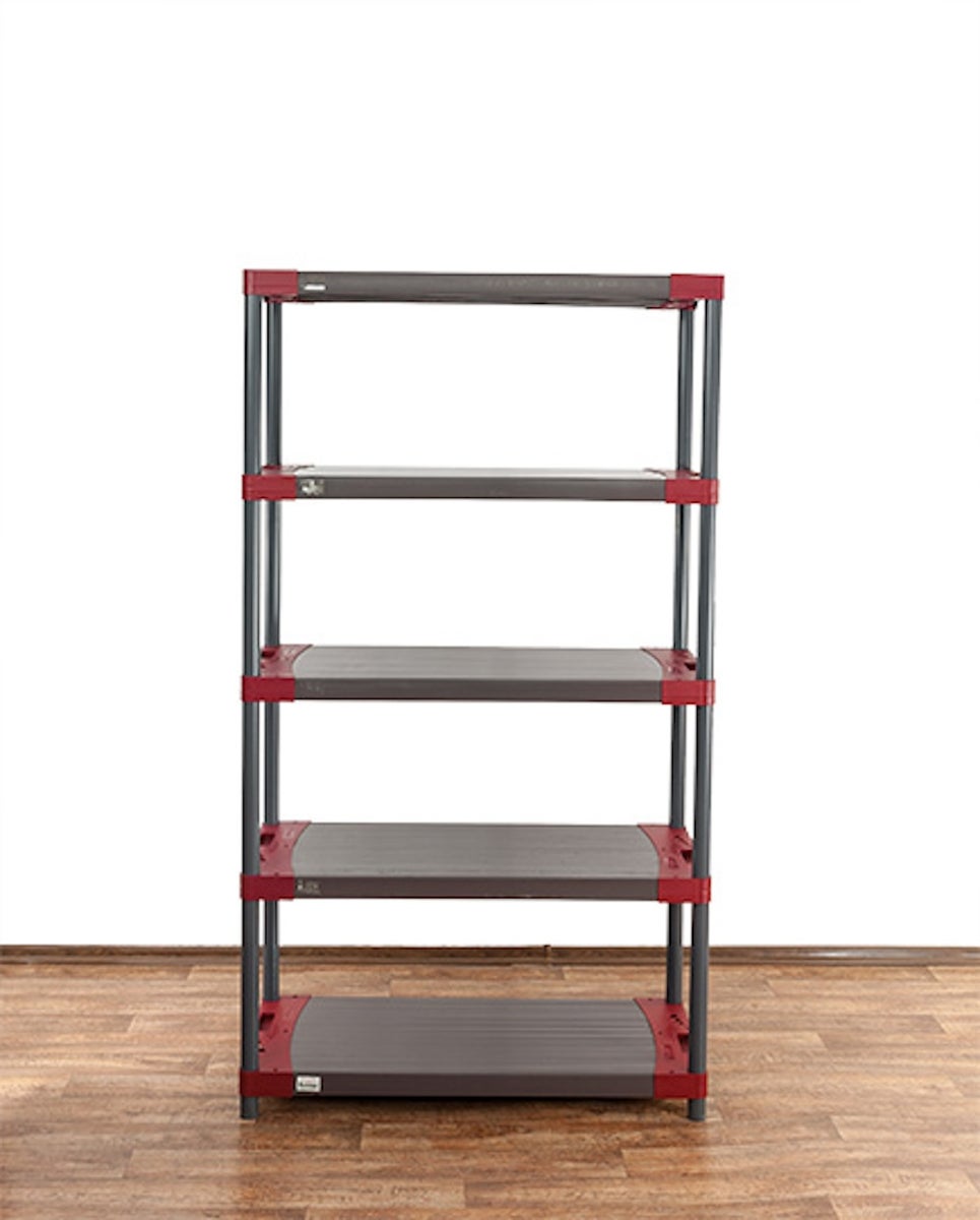 PROREGAL Plastic Plank Big Grey Bear Hoog HxBxD 180 x 110 x 46 cm Plank Draagvermogen 160 kg Grijs/Rood