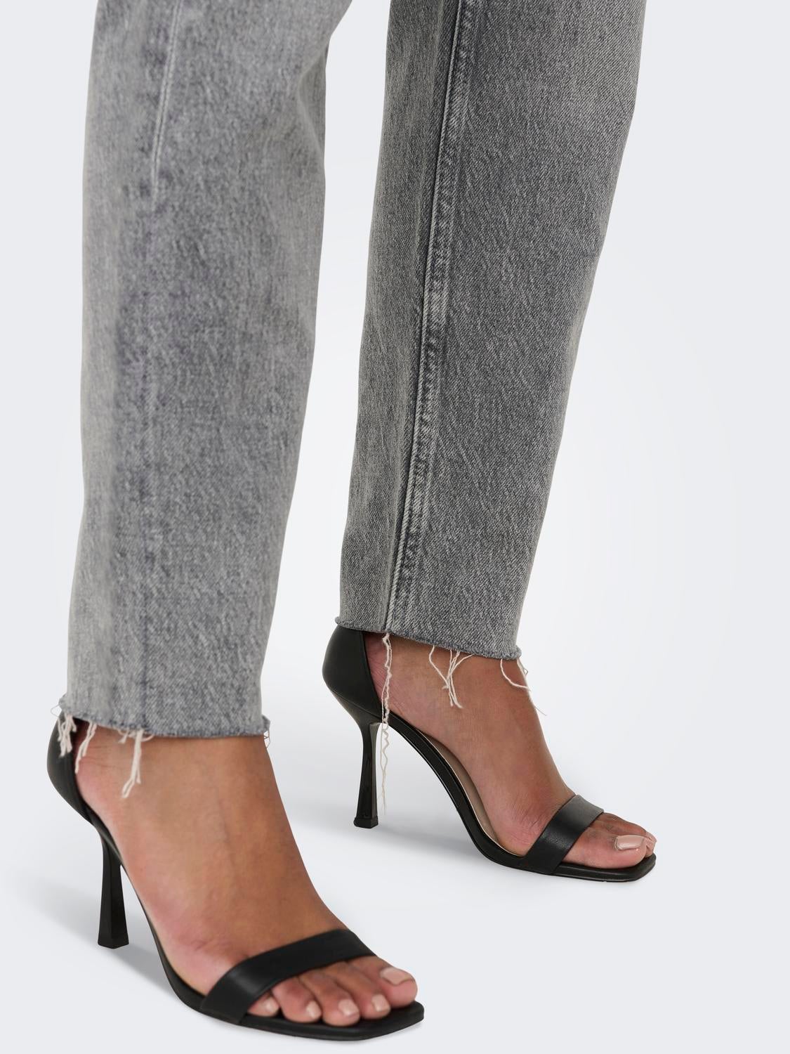 ONLEMILY Hohe Taille Gerade geschnitten Jeans Grey Denim