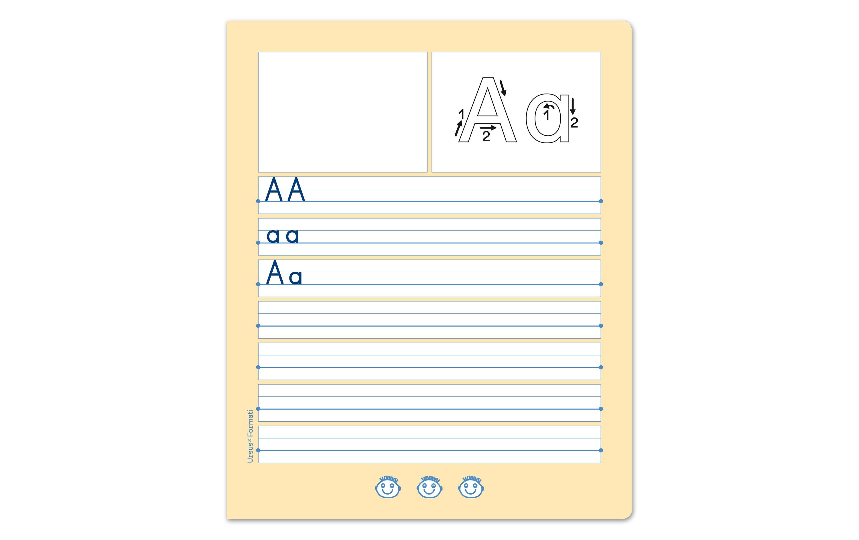 Schulheft Druckschrift B.1, 19.5 x 24 cm, LiniertBuchstabenheft, 6 mm liniert