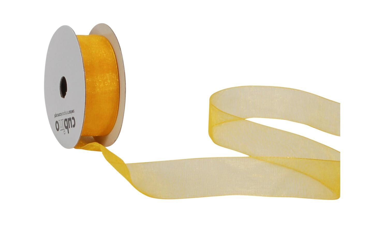 Organzaband Organsa 15 mm x 8 m, GelbBand für Geschenke