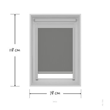 KARWEI dakraam rolgordijn verduisterend grijs (kleurnr. 7004) t.b.v. VELUX® dakraam MK06