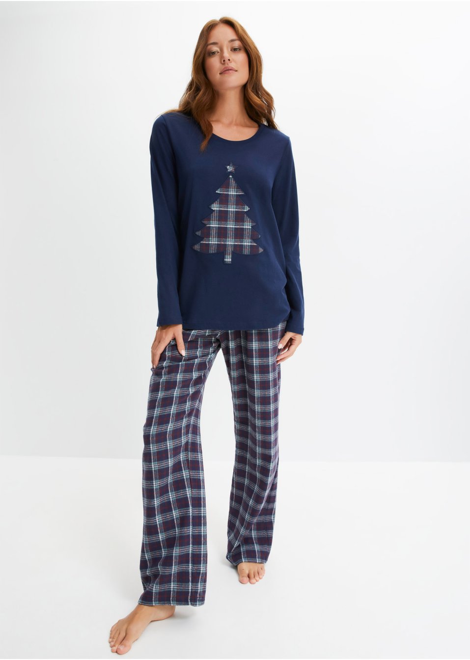Pyjama avec application et pantalon tissé en flanelle