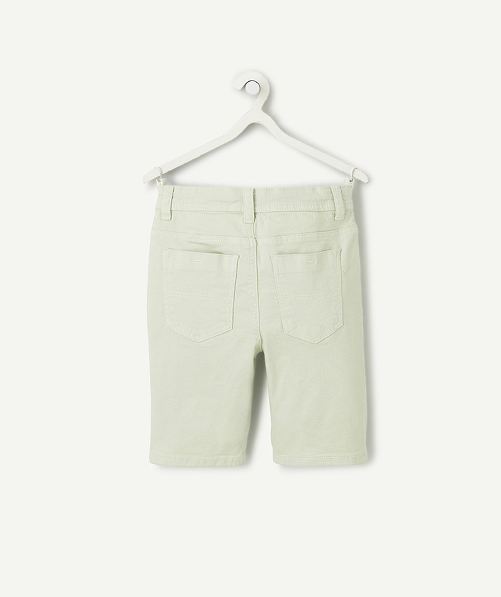 bermuda garçon en fibres recyclées vert d'eau