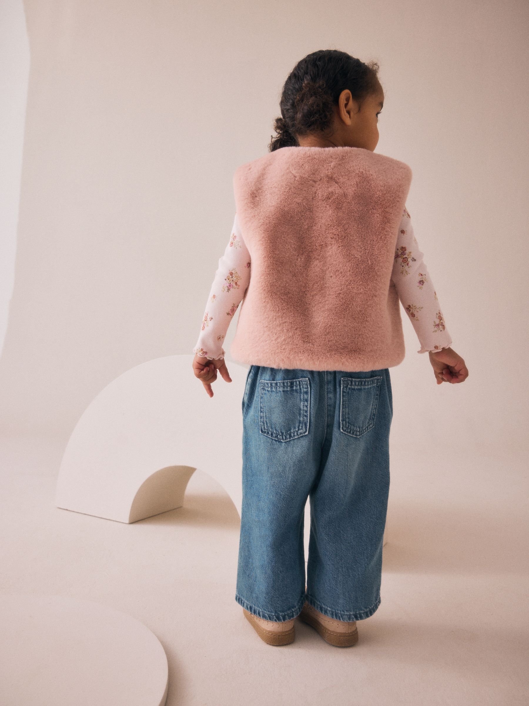 Roze - Bodywarmer van imitatiebont (3mnd -7jr)