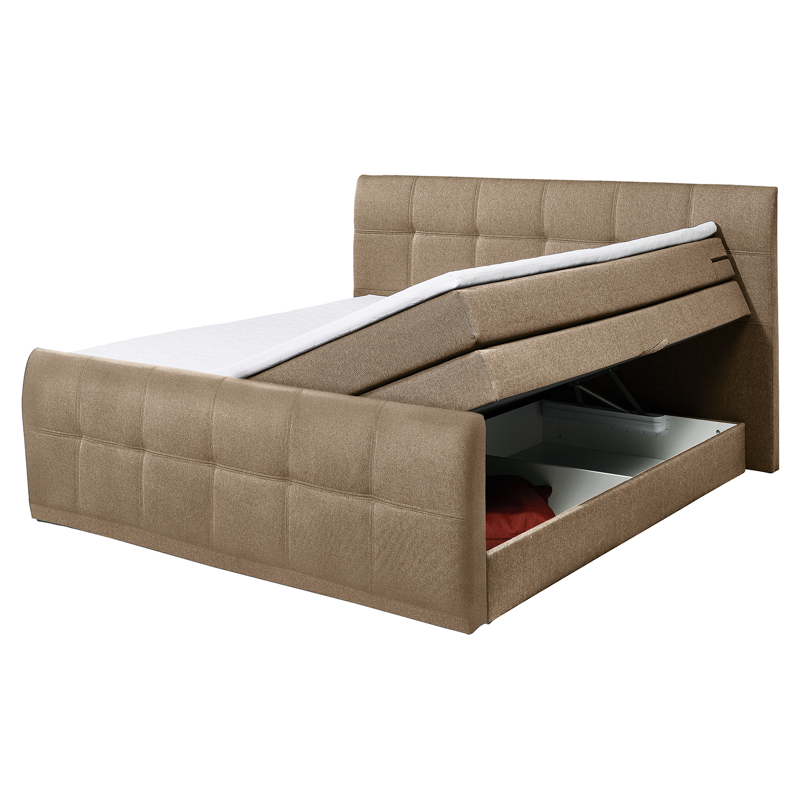 Boxspringbett - sand - Taschenfederkern - H2 - 180x200 cm