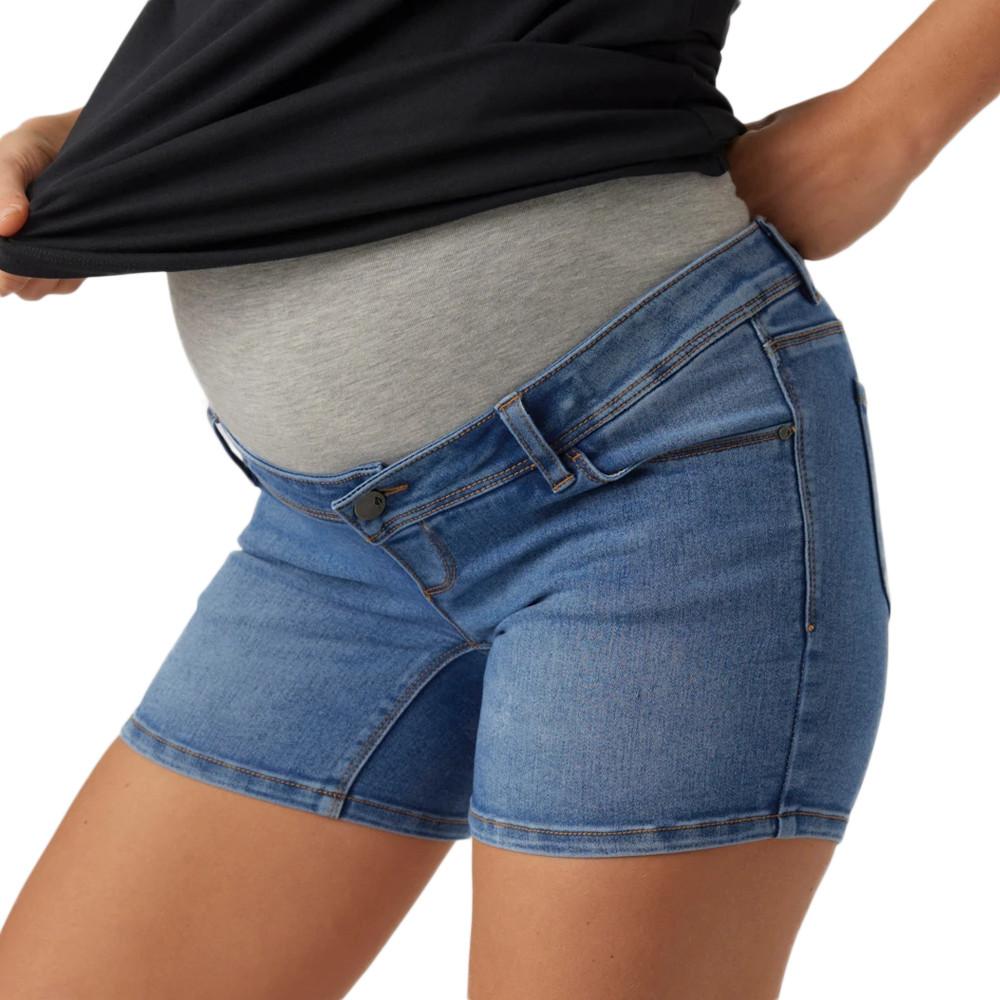 Mamalicious Short en Jean de Grossesse Slim Bleu Femme Mamalicious Rome