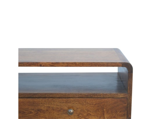 ARTISAN FURNITURE - Table console courbée en châtaignier