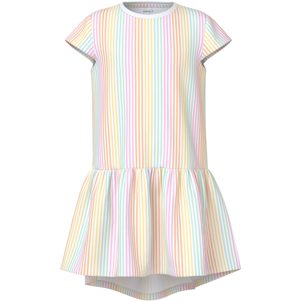 Køb Name It Bright White Cool Stripe Nkfvigga Capsl Kjole