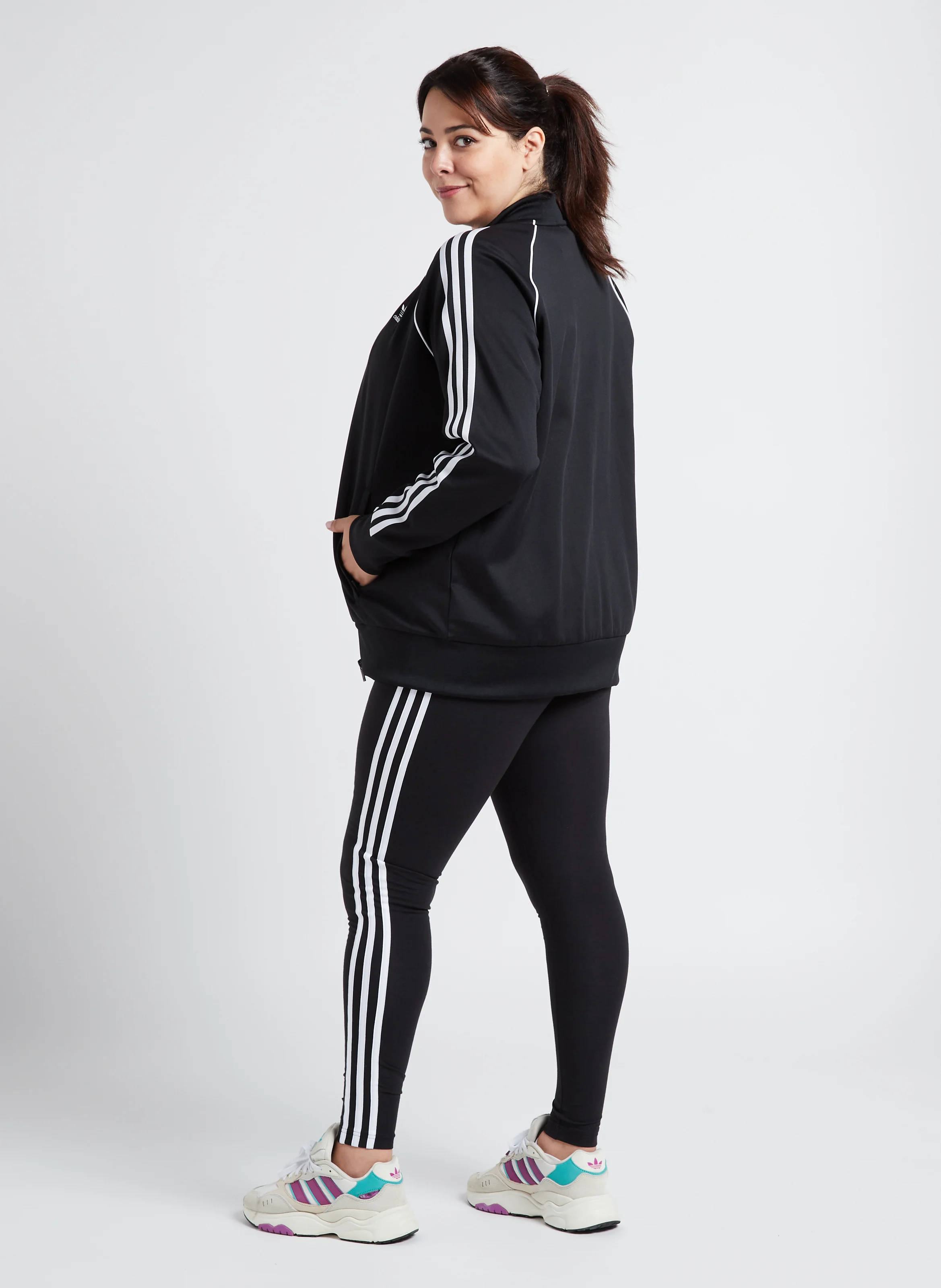 Legging taille haute en coton mélangé | Noir