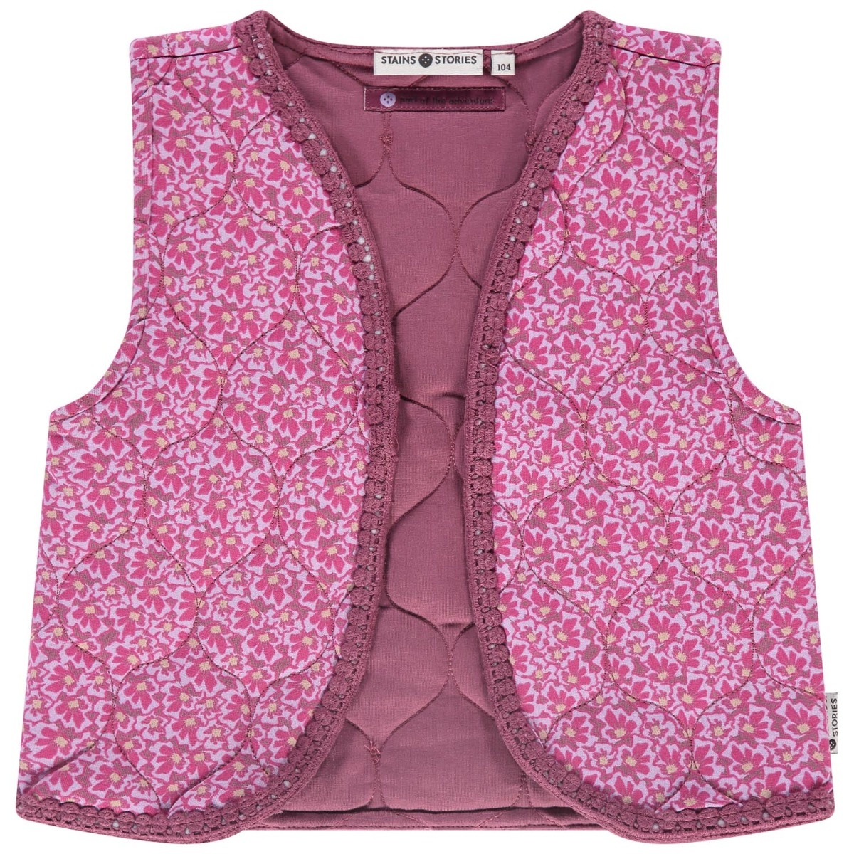 Stains & Stories peuter gilet mouwloos all over print roze