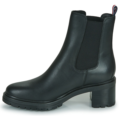 Tommy Hilfiger - ESSENTIAL MIDHEEL LEATHER BOOTIE - Noir