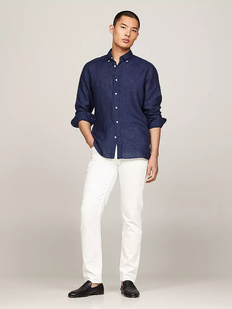 TOMMY HILFIGER Leinenhemd blau