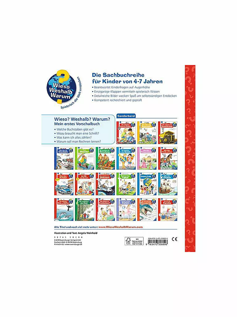 RAVENSBURGER Mein erstes Vorschulbuch keine Farbe