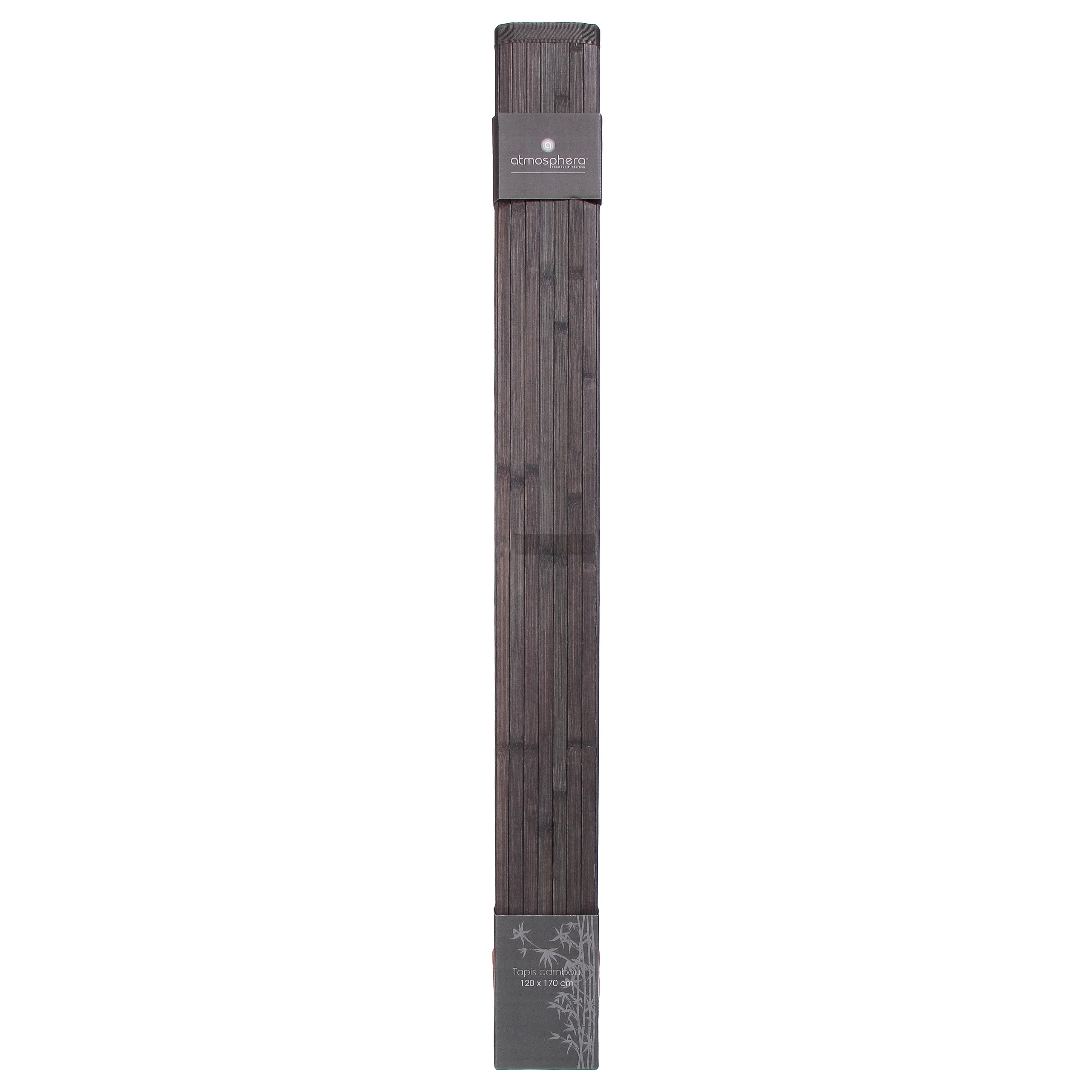 TAPIS LATTE EN BAMBOU GRIS FONCE 120X170CM