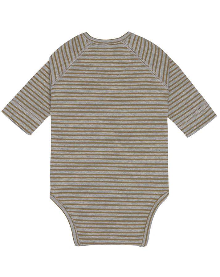 Langarm-Body STRIPED in grey melange
