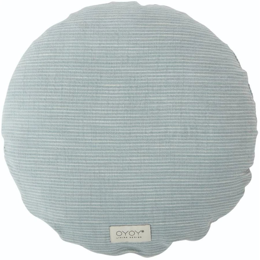 OYOY Kissen Kyoto Cushion Round Taubenblau