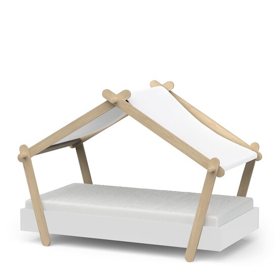 Mini Lodge Lit + Toit   Blanc        70 x 140 cm   de               CBA Meubles