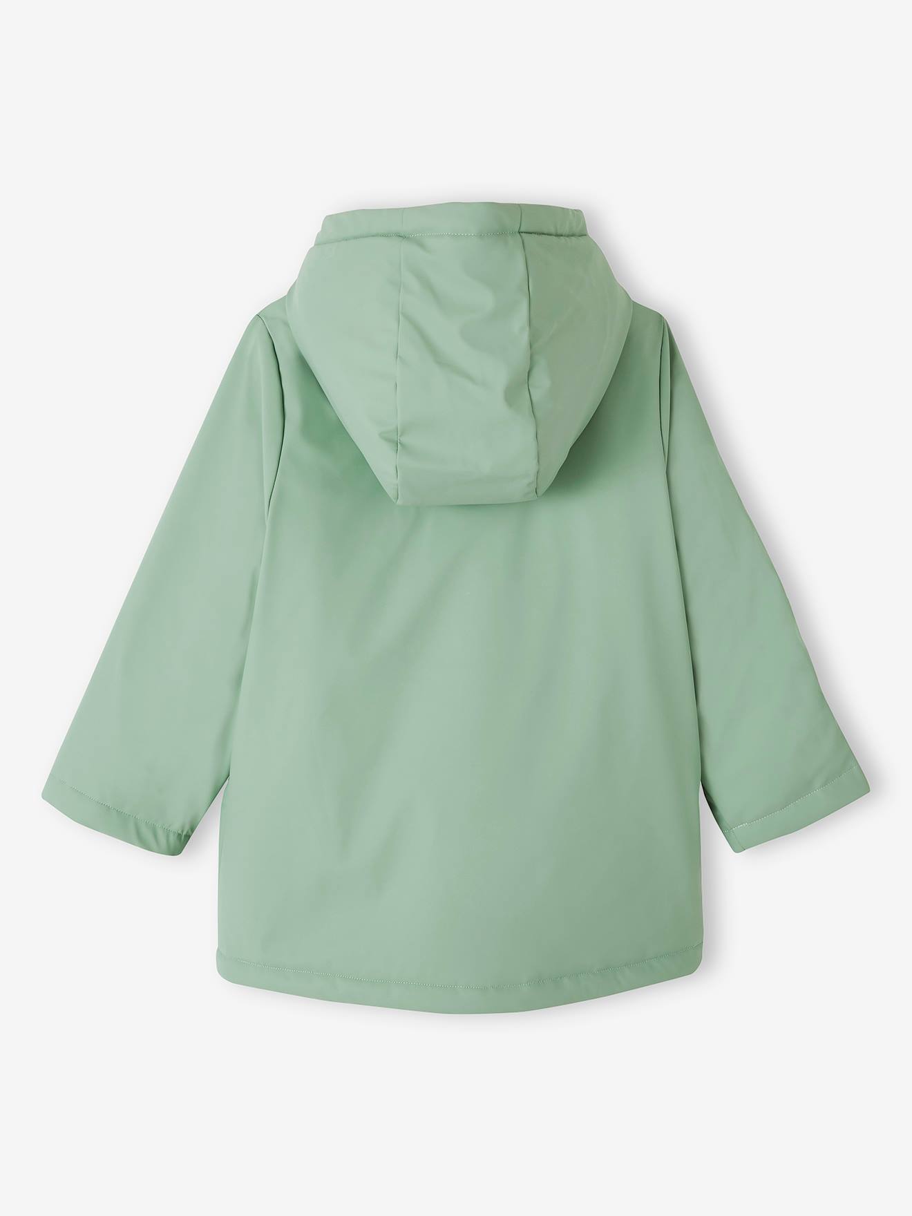 Capa de chuva forrada com sherpa e estampa de líquen para meninas