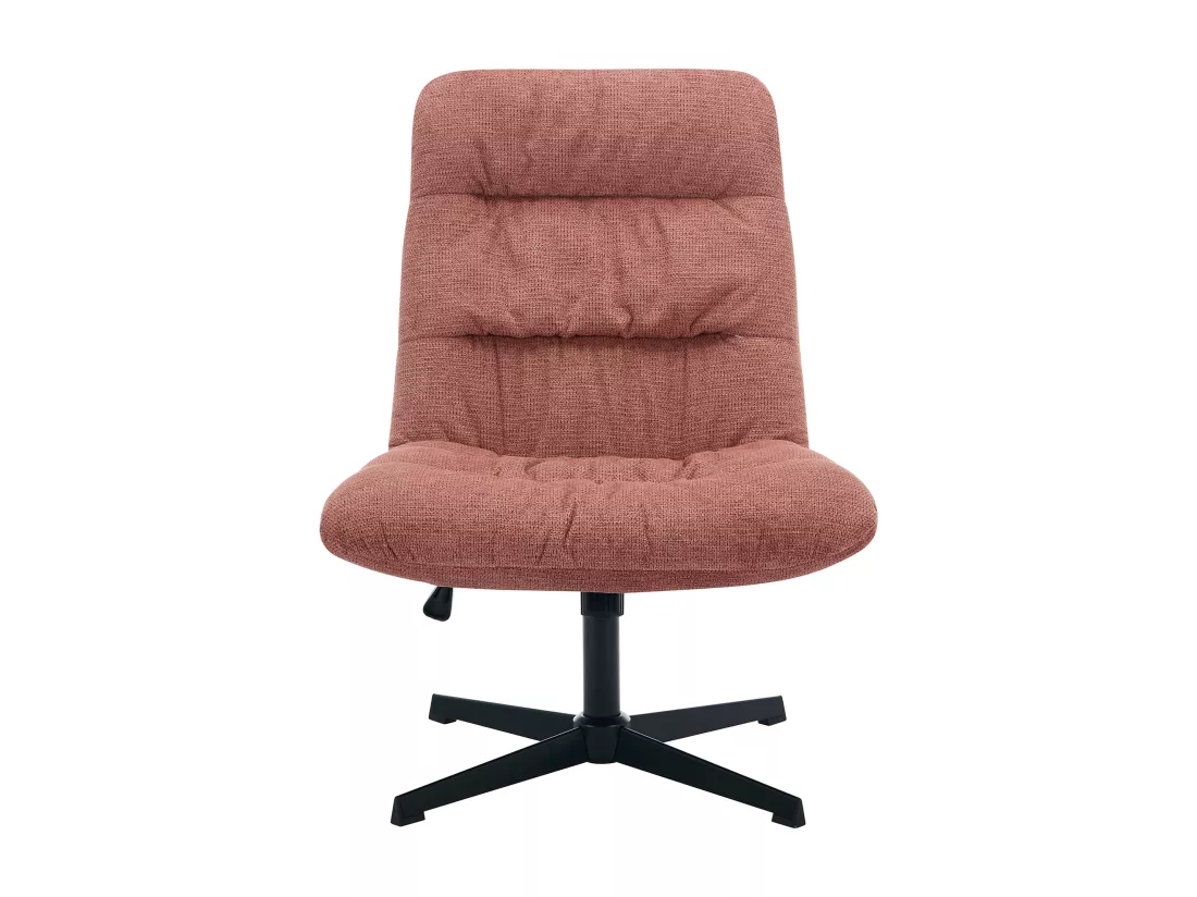 Fauteuil pivotant en tissu chiné terracotta SELENDO