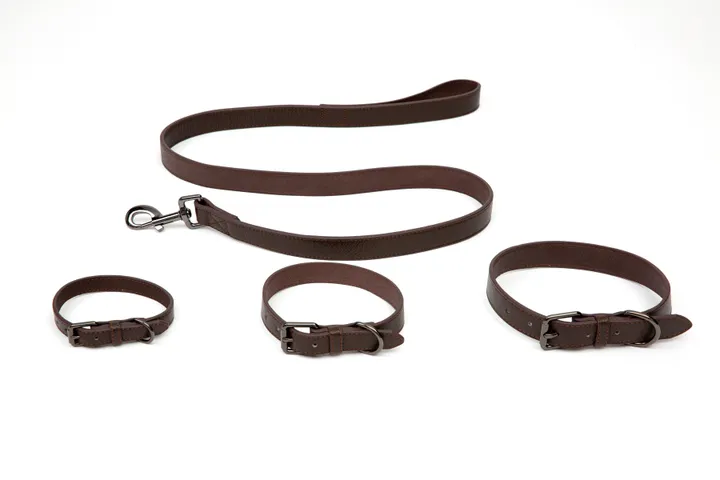 Paw Love - Halsbånd læder hund (Small) - Mørkebrun