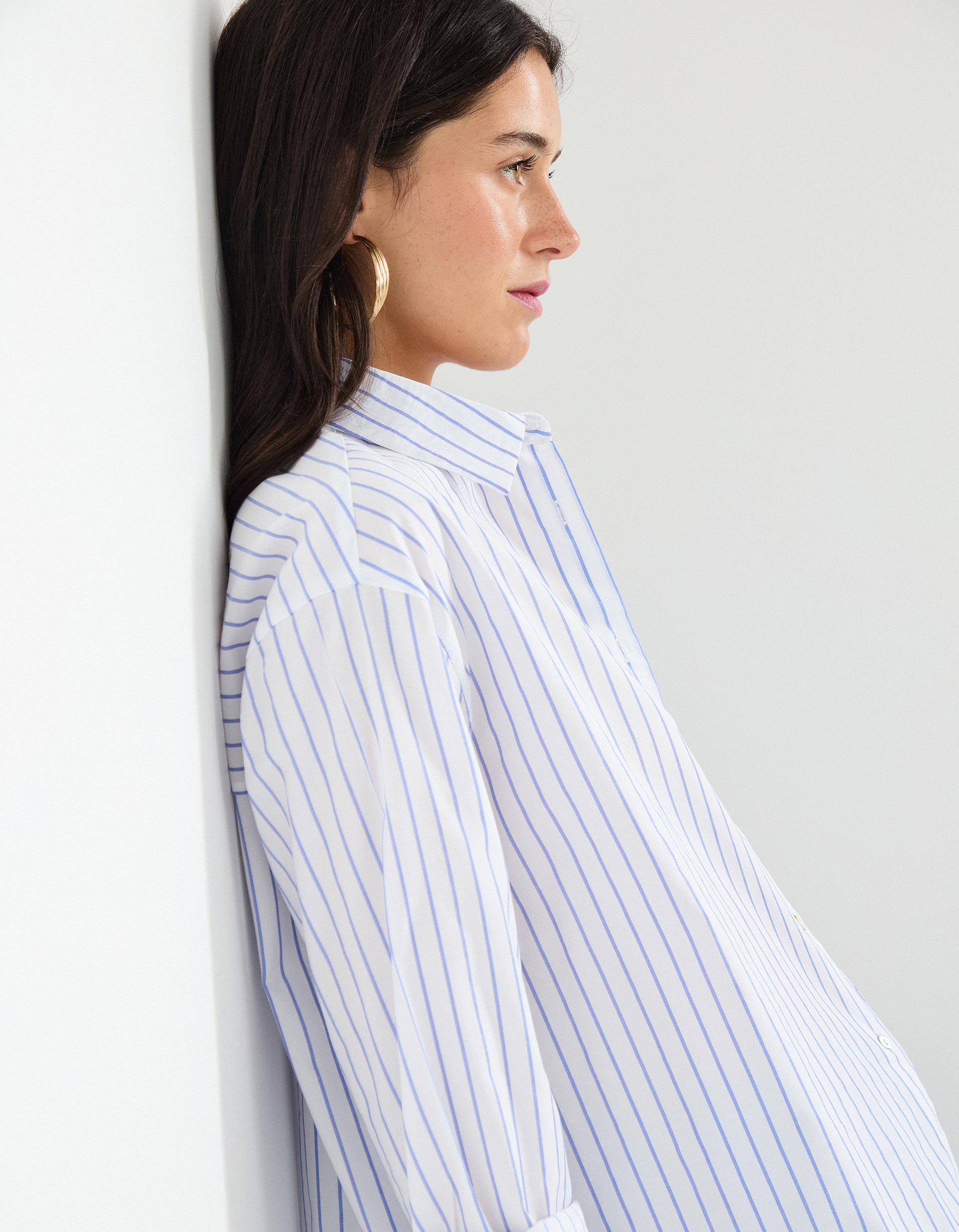 Camisa Riscas, Mulher, Branco