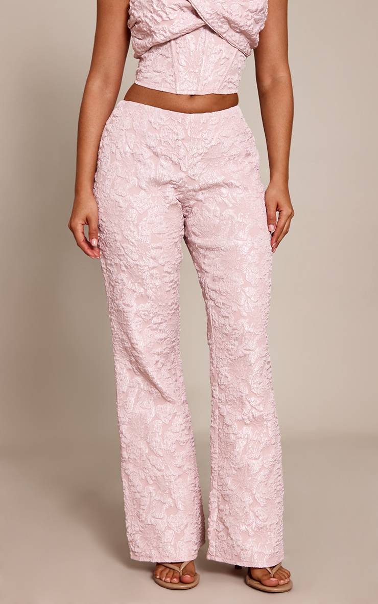 Rose Bébé Pantalon Évasé À Taille Nouée Imprimé Petite