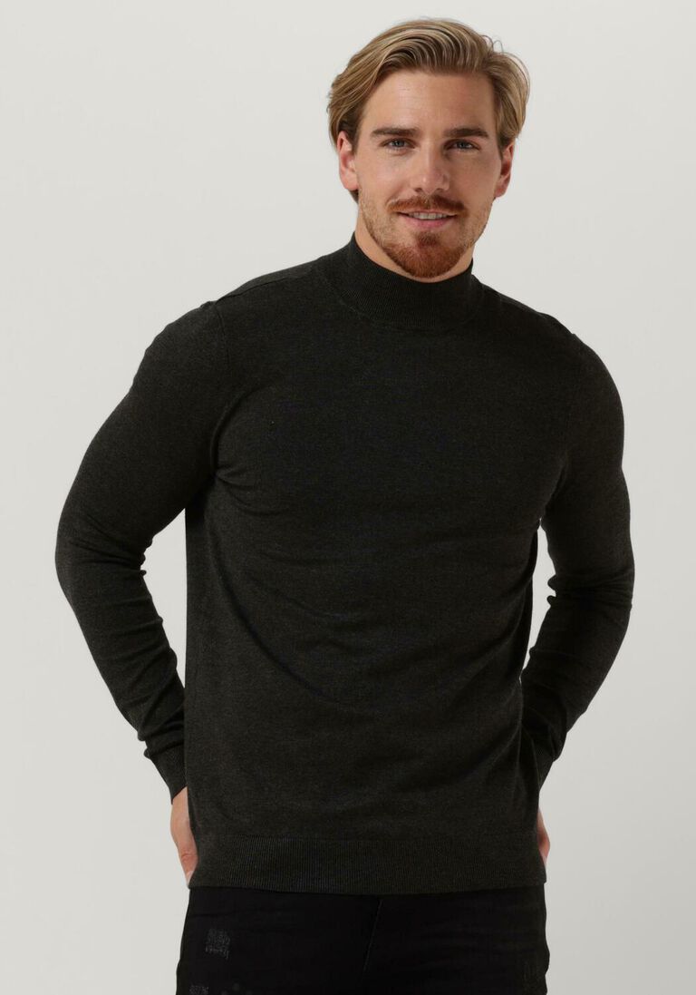 PUREWHITE donkergrijze purewhite coltrui essential knit mockneck ls