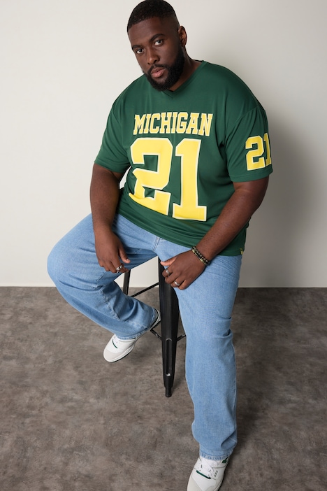 STHUGE T-Shirt, Halbarm, oversized, Football Print, bis 8 XL