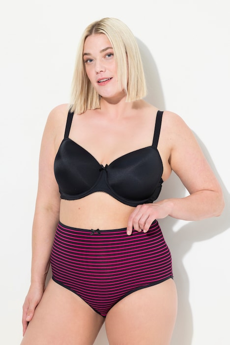 Maxislips, 5er-Pack, Ringel / einfarbig, High Waist