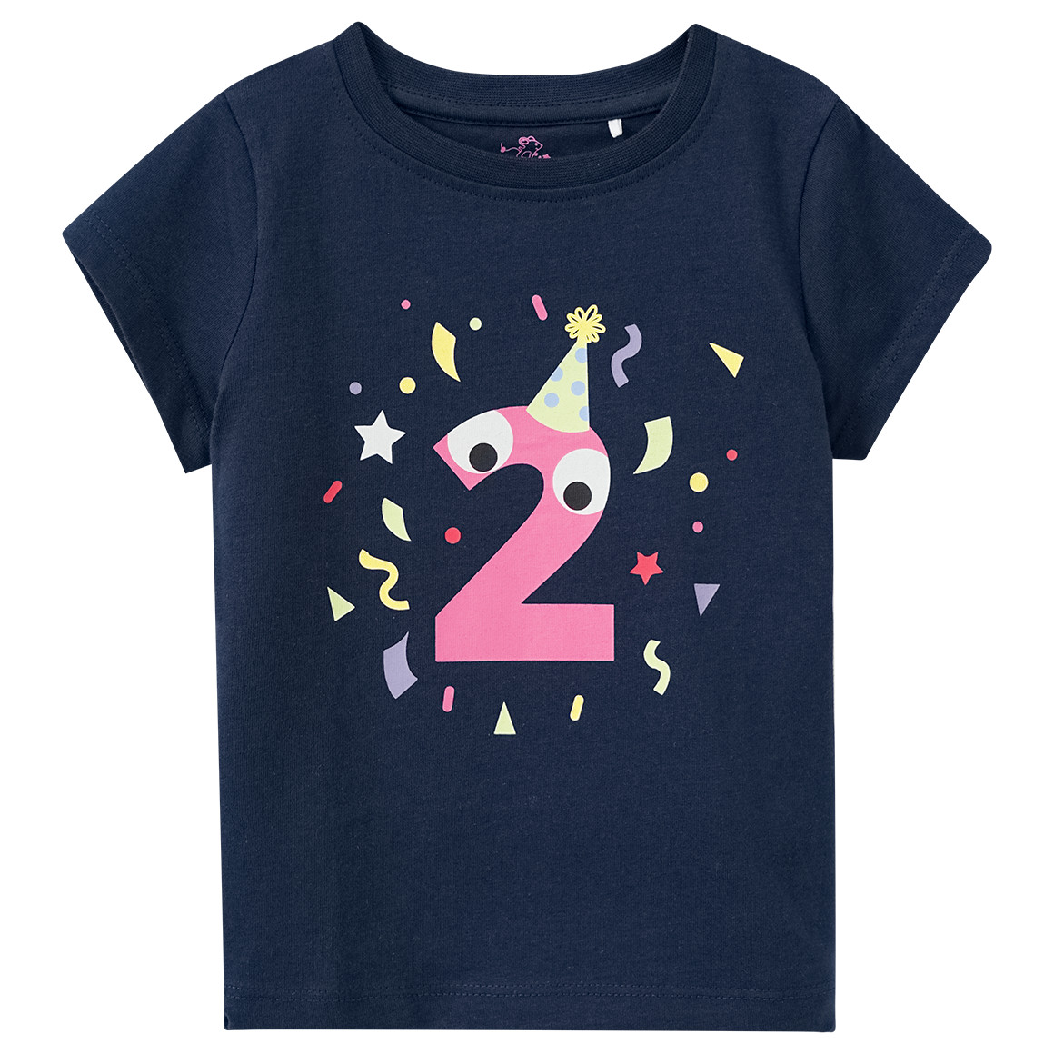 Topolino Mädchen T-Shirt mit Geburtstagszahl 2 dunkelblau