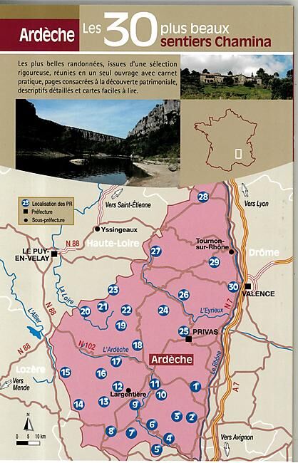 CHAMINA - 30 PLUS BEAUX SENTIERS ARDECHE