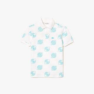 Polo avec imprimé en mini piqué de coton Polos - Blanc - Lacoste - Garçon