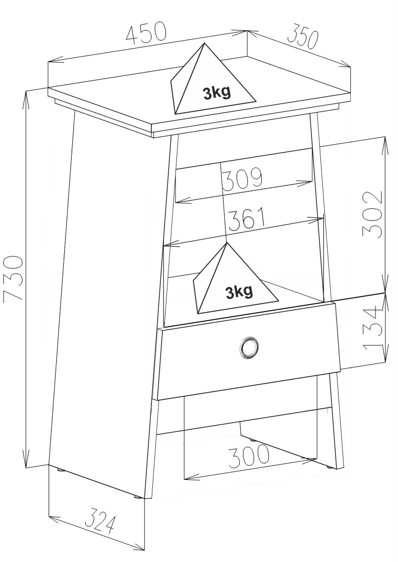 VCM Holz Beistelltisch Couchtisch Sofatisch Nachttisch Wohnzimmertisch Kaffeetisch Spidali