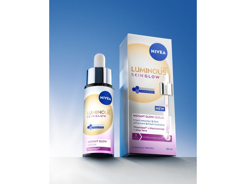NIVEA Gesichtsserum Luminous630 Skin Glow Instant 30 ml Luminous630 Skin Glow Serum für eine sichtbar ebenmässigere Haut