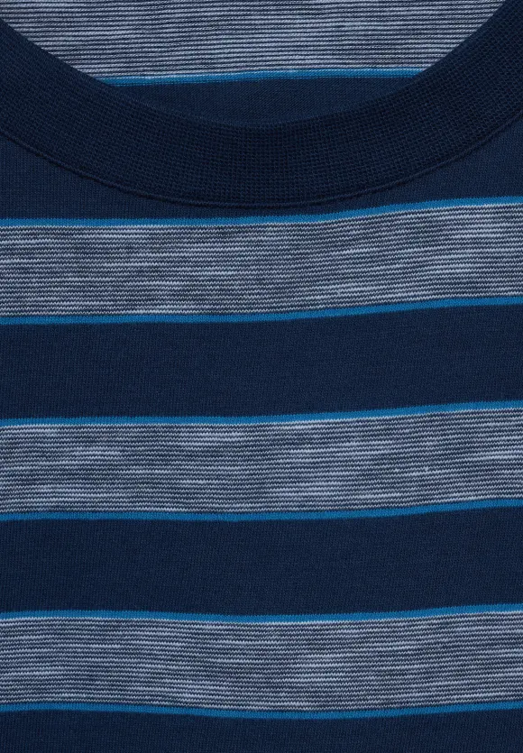 T-Shirt mit Streifenmuster - navy blue