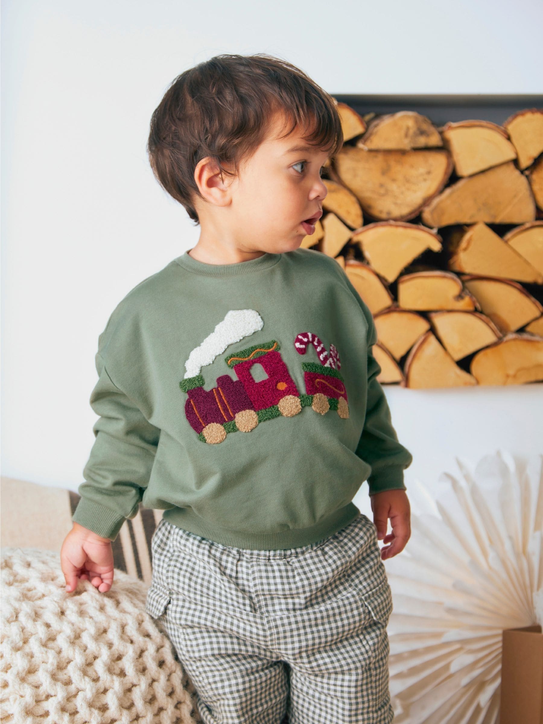 Mamas & Papas Trein Kerstmis Sweatshirt