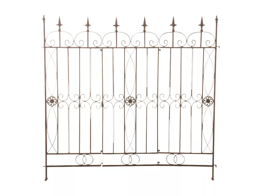 Lot de 4 Clôture de jardin - Métal & Métal - Marron antique - Mangold