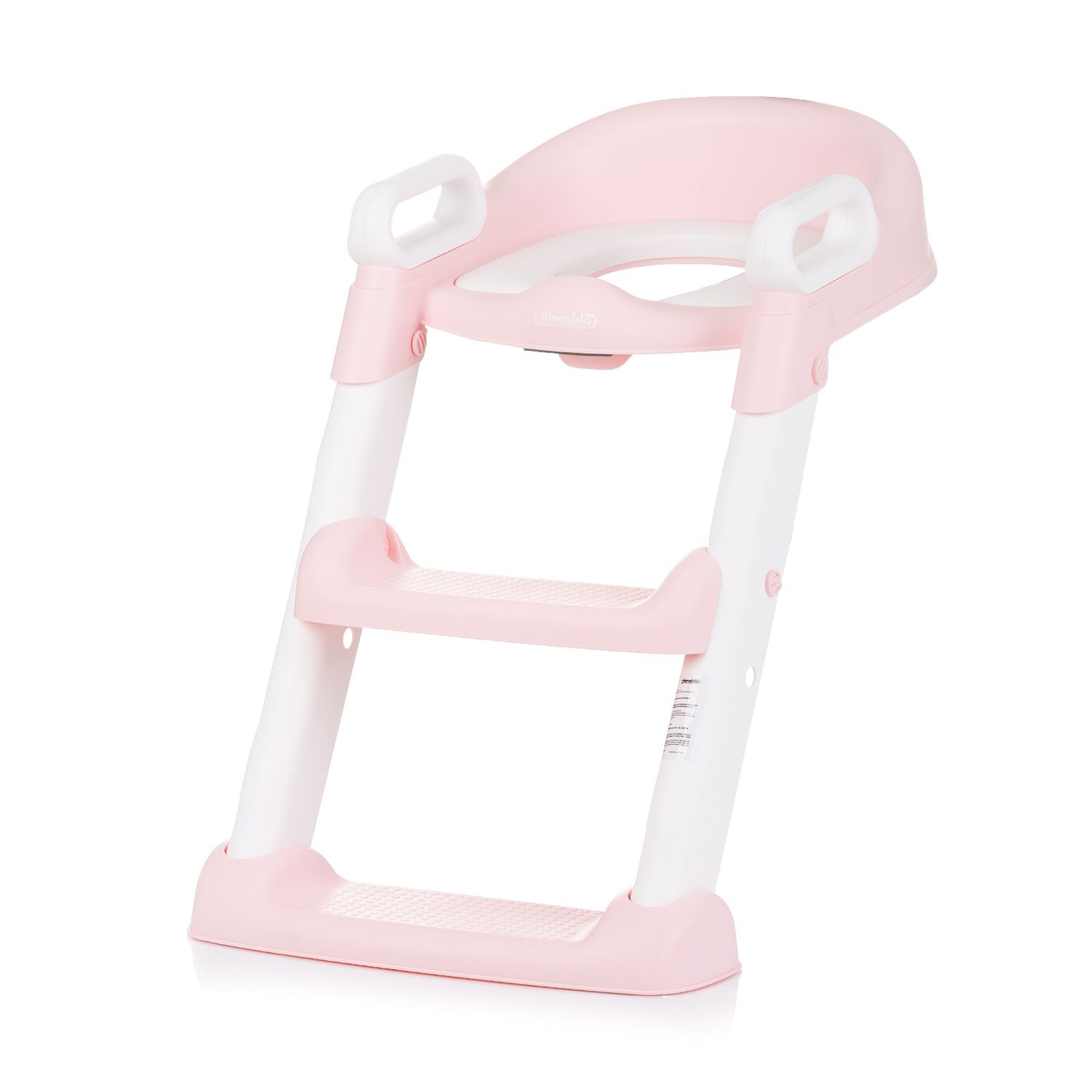 Chipolino Toilettensitz Skippy Toilettensitz mit Stufen Griffe faltbar Fußstütze rosa