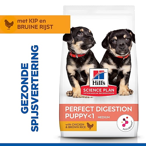 Hill's Science Plan Perfect Digestion Medium Puppyvoer Kip & Rijst | 2,5 kg | 12598