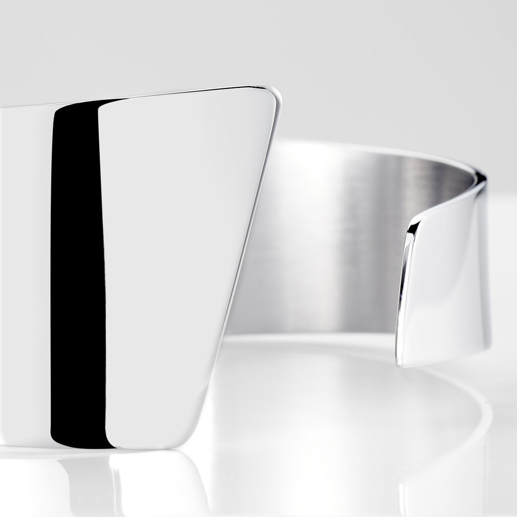Bracelet Manchette Signature Acier Blanc