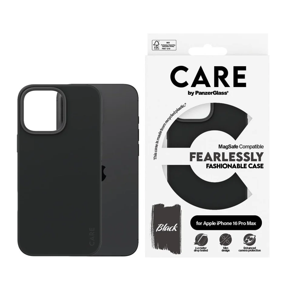 CARE by PanzerGlass - Cover - Sort med. MagSafe - iPhone 16 Pro Max