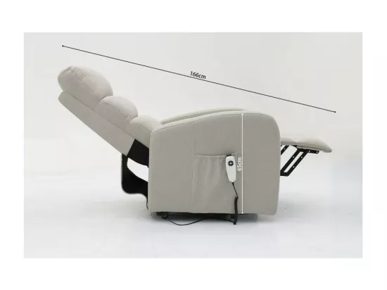 Fauteuil relaxation releveur electrique SYDNEY Tissu Gris clair