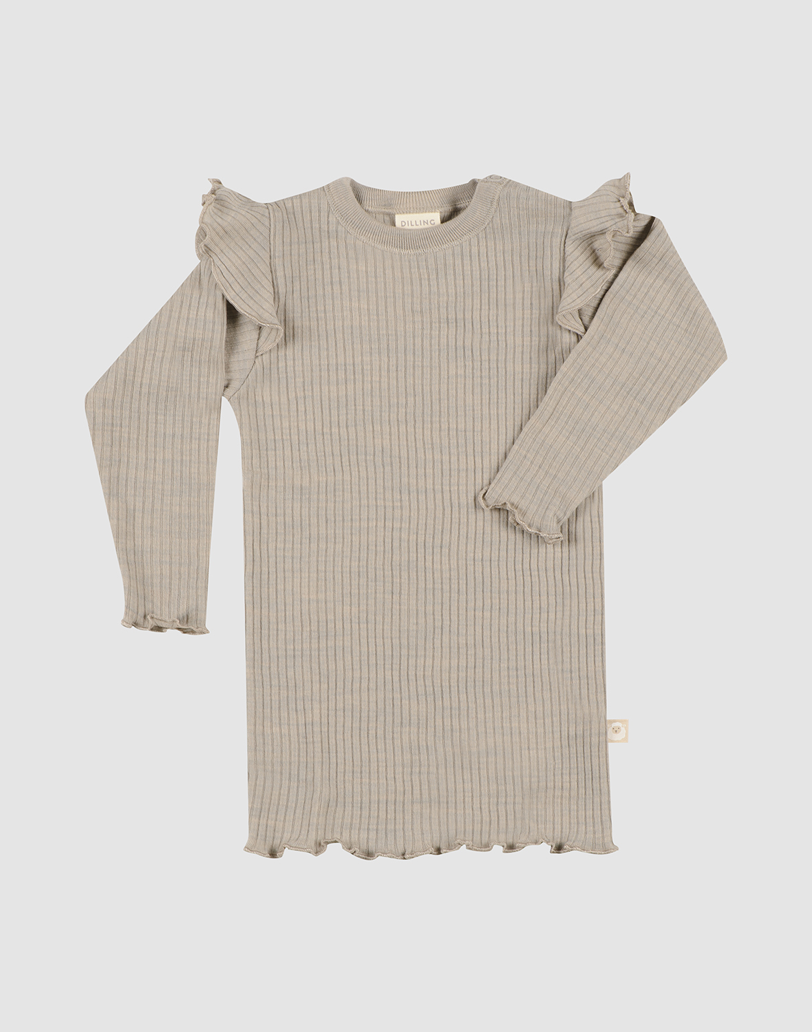 Shirt met ruches van merinowol voor baby's
