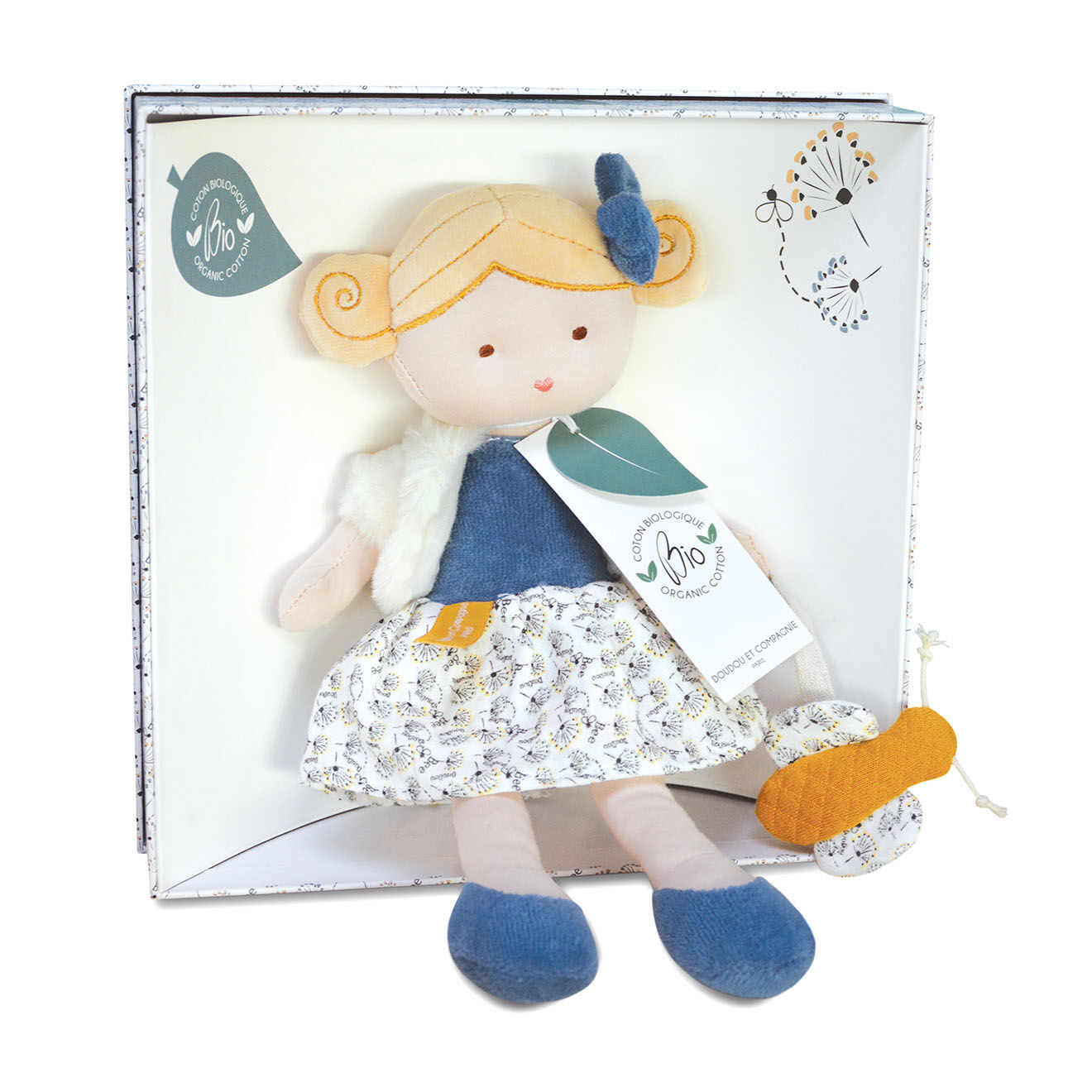 Doudou et Compagnie Poupée Pollen l'abeille  multicolore