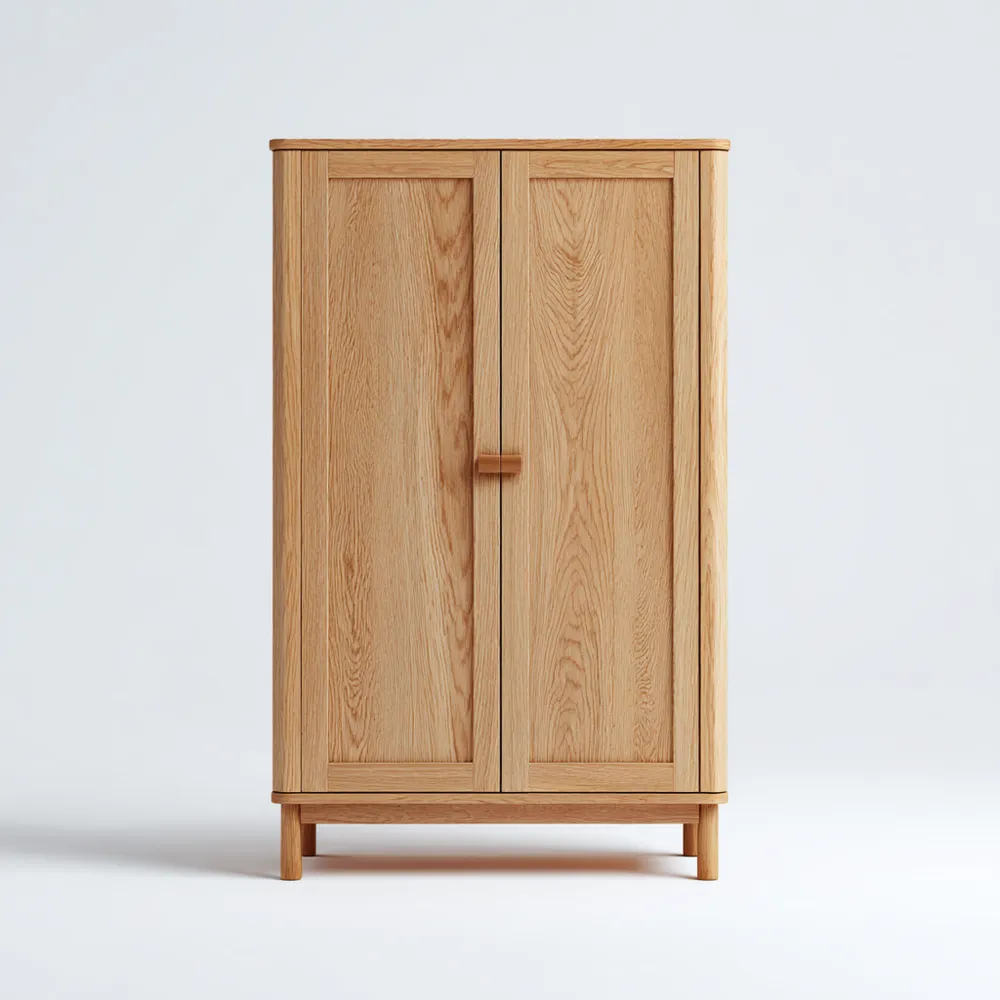 Garderobenschrank Holz 180x80x50 cm - Natur - Minimalistisches Design